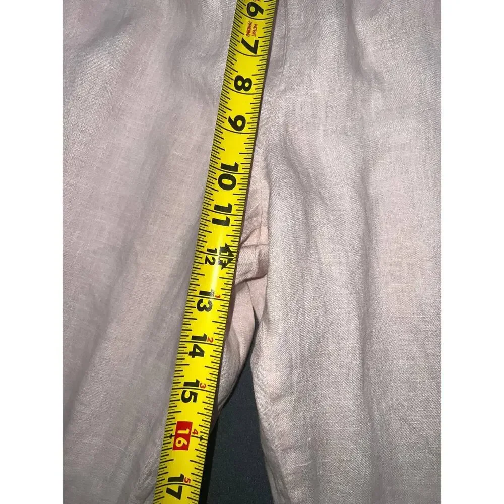 Quince 100% European Linen Boho Y2K Pull On Pockets Pants Size Large A009317